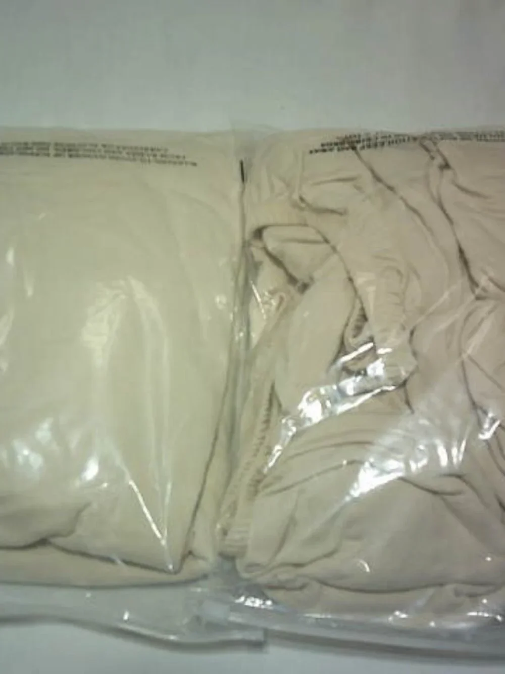 LOT 2 NEW HOME BEDDING BOX SPRING COVERS BEIGE CREAM COLOR 4 WAY STRETCH FULL SZ